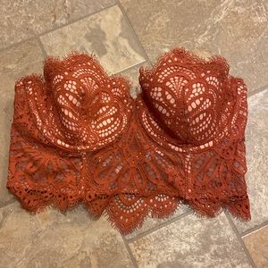 Terracotta strapless bralette/corset